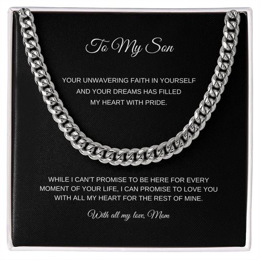 To My Son ~ Cuban Link Chain Necklace