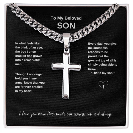 Beloved Son ~ Cuban Chain with Cross